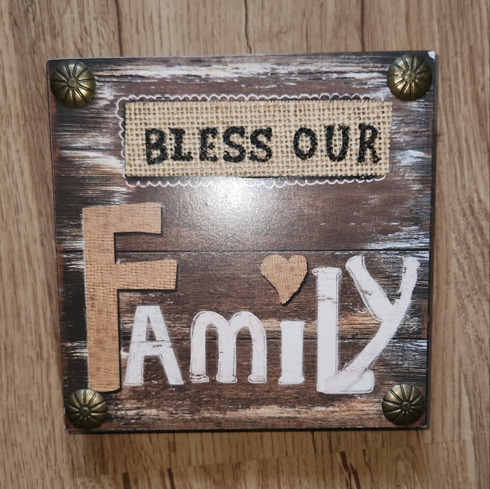 Bless our family sign table decor